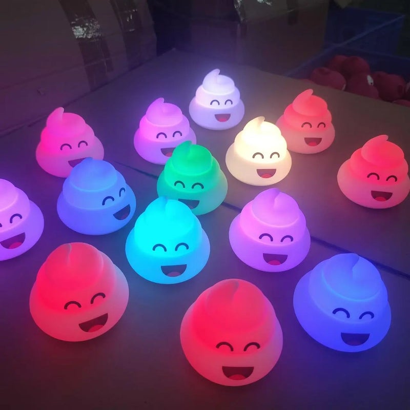 Bluejw Shit-Shaped LED Night Light - Rechargeable Silicone Mini Sleep Lamp - Touch Control Bedroom Light - Image 4